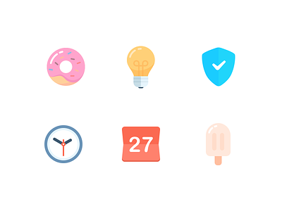 Icon 2x calendar design donut icon illustration light shield time