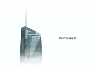 Bank of America Tower building illustration line manhattan new project series skyscraper york