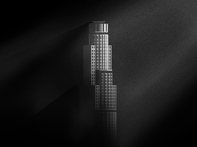 US Bank black city dark illustration light noir series skyscraper tower