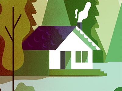 Cabin In The Woods get me out of here illustration vacation time vector