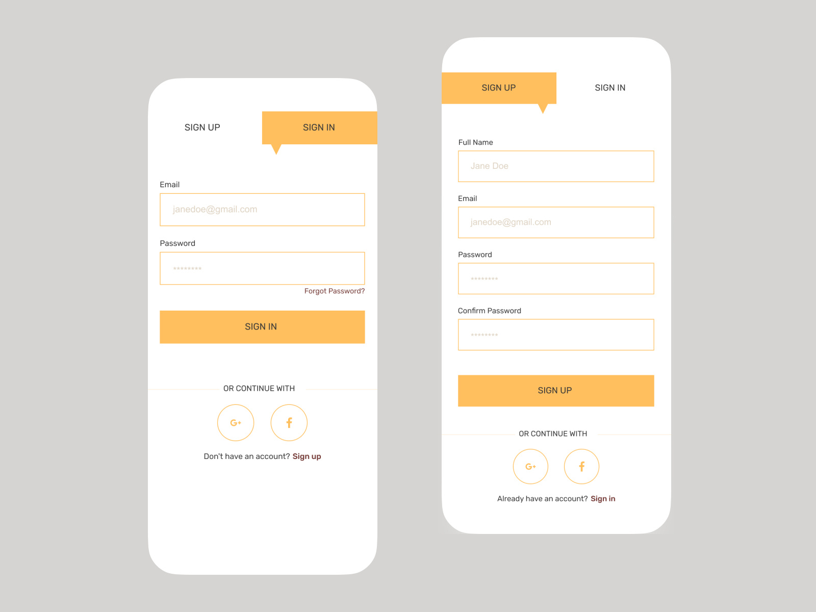 Sign In Sign Up By Temitope Ogundipe On Dribbble