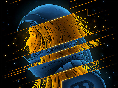 Astronaut lady art artwork illustration print scifi space