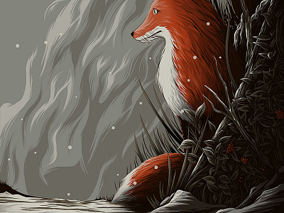 Fox art artwork digital drawing gig illustration poster print screenprint