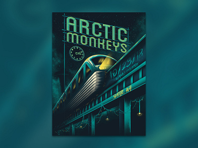 Arctic Monkeys art artwork digital drawing event illustration photoshop poster print screenprint