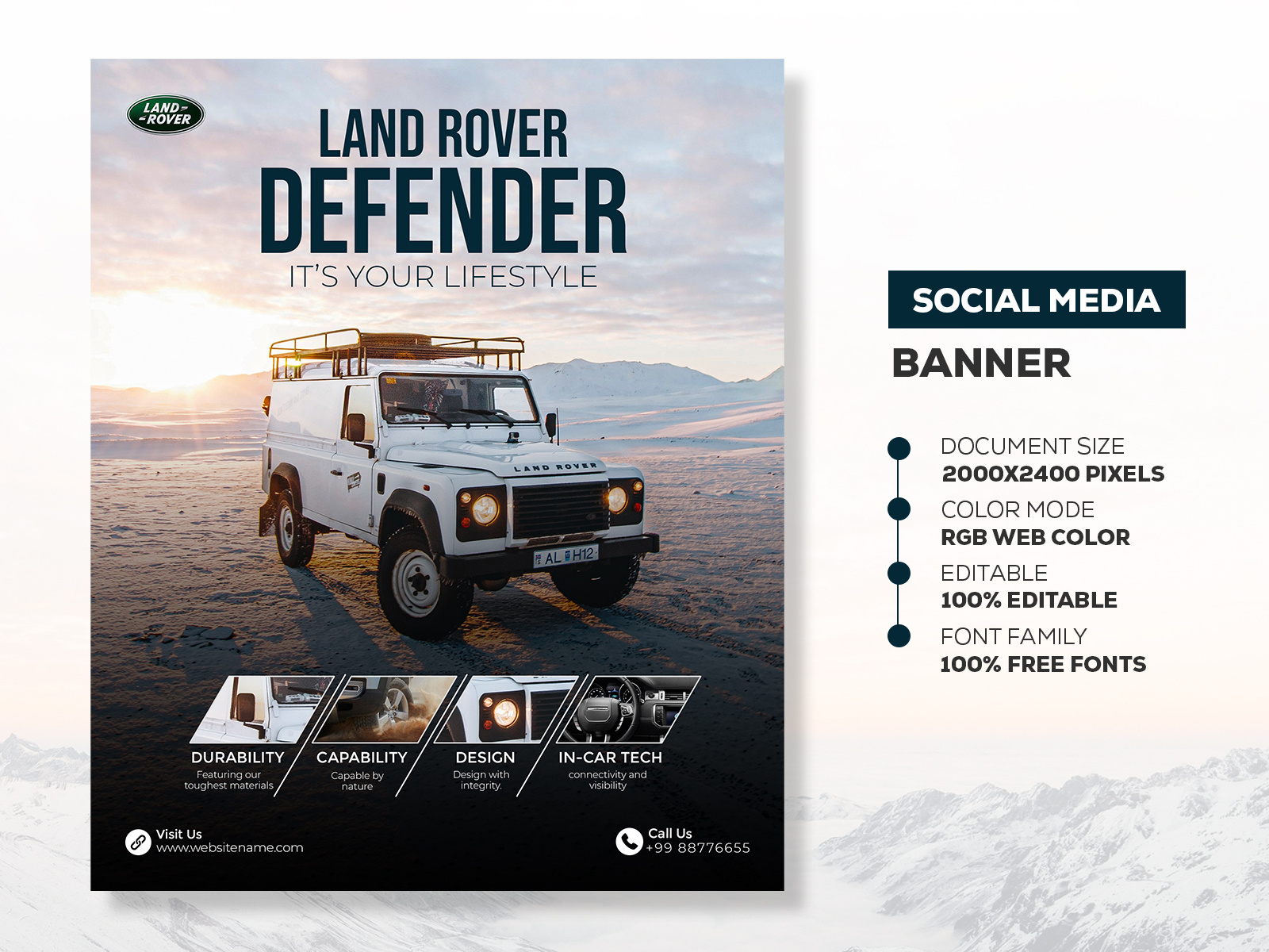 Land Rover - Social Media Banner Template by Abdullah Al Ashif on Dribbble