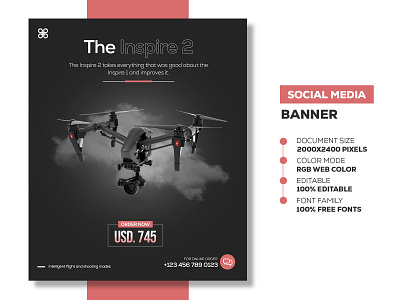 Pacific minimal sommer Drone - Social Media Banner Template by Abdullah Al Ashif on Dribbble