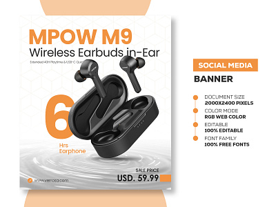 MPOW M9 - Social Media Banner Template