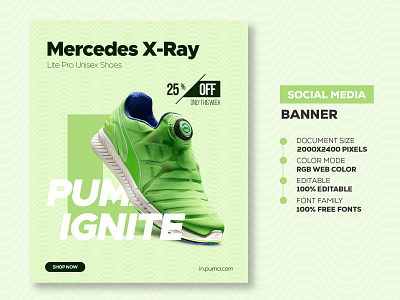 Mercedes X-Ray - Social Media Banner Template