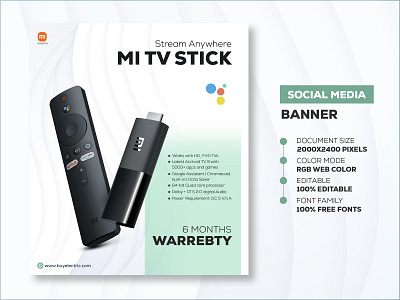 MI TV STICK - Social Media Banner Template ad banner design banner design mi tv stick social media banner social media banner design social media banner design ideas social media banner design size social media banner pack free social media banner template social media posts and banners tv ad banner design