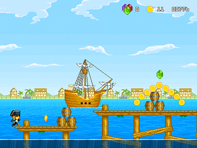 Treasure Run is out! free game ios iphone pixel art platformer retro