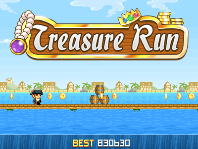 Treasure Run Title Mockup game ios ios game iphone iphone game pirate pixel pixel art treasure