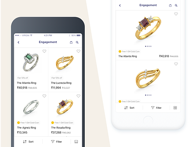 Jewellery App app clean design elegant jewellery ring ui ux