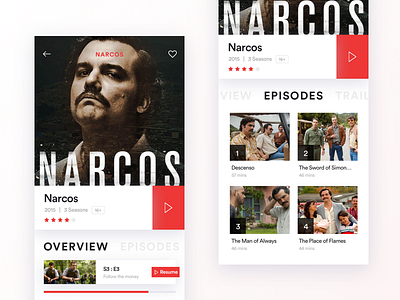 Netflix App Redesign Concept app concept movie narcos netflix redesign series tvshow ui ux