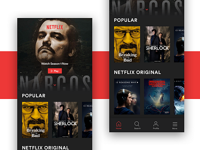 Netflix App Redesign Dark Concept