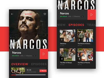 Netflix App Redesign Dark Concept app concept dark movie narcos netflix redesign series tvshow ui ux