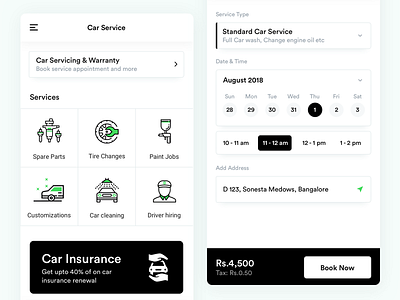 Car Control & Service App Design