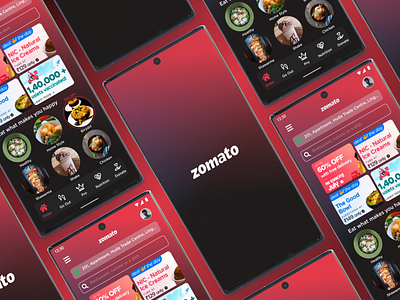 Zomato — Dark Theme Revamp design figma food food delivery redesign revamp ui zomato zomato app