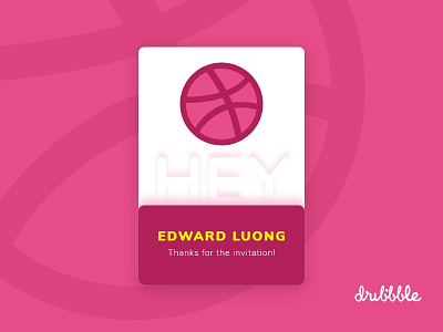 Hello dribbble! card debut dribbble first