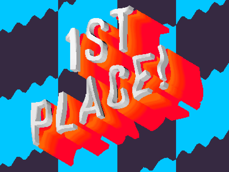 1st Place! 3d 60 fps animation bebas neue cinema 4d gif lo fi loop render type