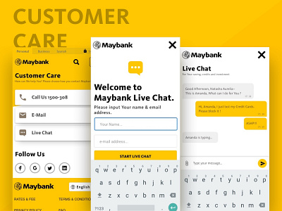 Maybank customer care bank banking customer service live chat ux