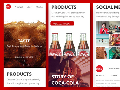 #Exploration | Coca Cola Indonesia – Mobile Home page drink home page mobile web sketch app soda
