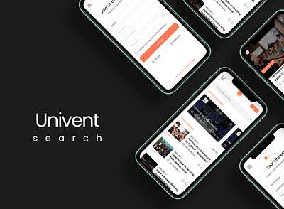 Univent - connect people through events app design design event research ui uiux univent ux web design