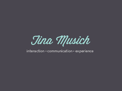 Name v2 branding tina musich typography