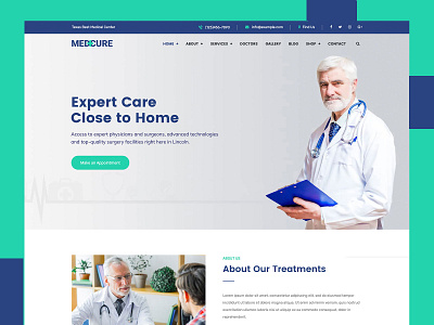 Medcure – Health and Medical Care WordPress Theme websitebuilder