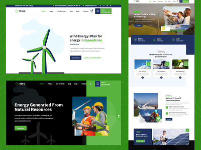 Vind – Solar Energy WordPress Theme business creative design illustration logo ui web design website wind turbines wordpress wordpress theme