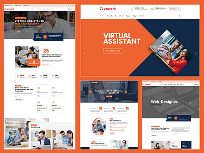 Vework - Virtual Assistant WordPress Theme business creative design illustration logo secretary ui web design website wordpress wordpress theme