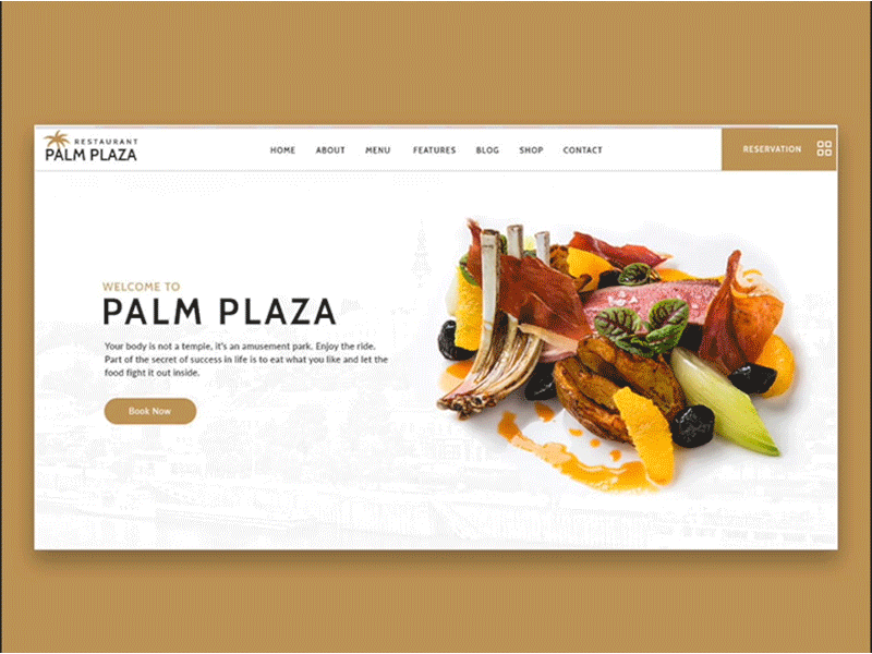 Palm Plaza bootstrap business clean corporate creative design logo minimal responsive restaurant ui wordpress theme