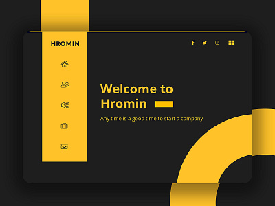 Hromin business clean corporate creative design elegant minimal modern portfolio starup ui