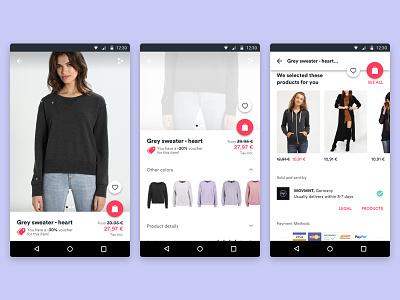 Android product page android ecommerce fashion mobile movmnt product page