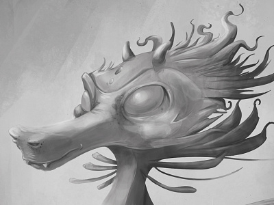 Dragon sneak peek animal digital illustration painting