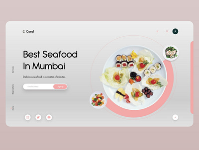 Seafood web UI appdesign design minimal ui uiuxdesign ux web webdesign