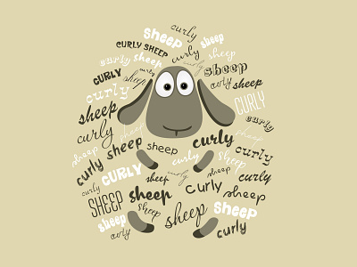 Curly sheep design illustration sheep vector