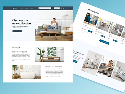Home page for a furniture store design figma furniture ui