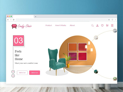 UI UX Adobe XD Furniture Website Design : Comfy Chair | 3