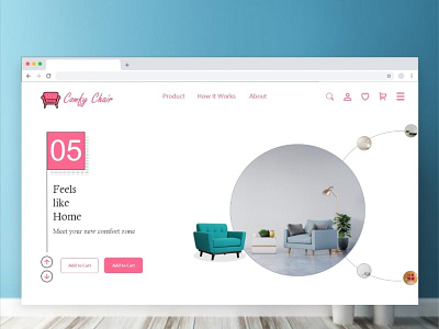 UI UX Adobe XD Furniture Website Design : Comfy Chair | 5