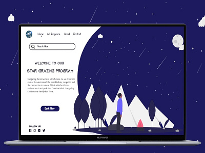 UI UX Adobe XD Space Website Design : Star Grazing adobexd branding design figma graphic design homepage illustration landing page logo responsive tuhalika ui uidesign uiux uiuxdesigninispiration ux uxdesign web website