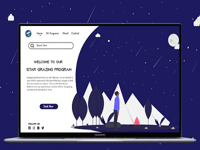 UI UX Adobe XD Space Website Design : Star Grazing
