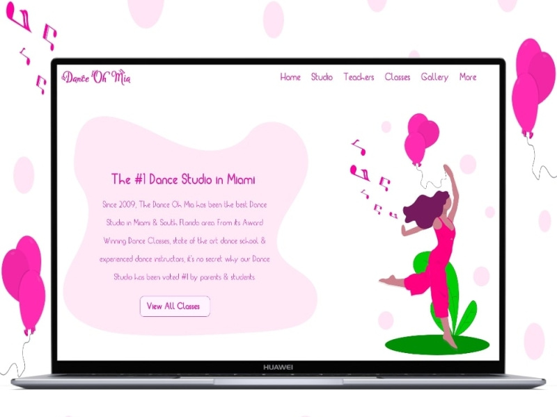 UI UX Adobe XD Dance Website Design : Dance Oh Mia by Tuhalika Saha on ...