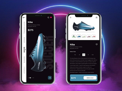 UI UX Shoe Mobile App Page Redesign Adobexd : NIKE