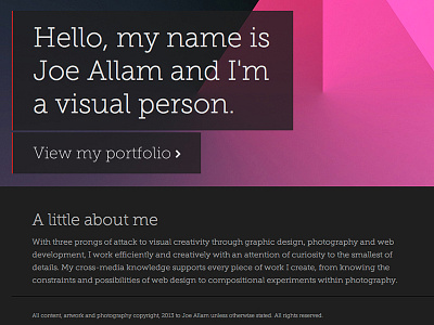 New Portfolio Site - LIVE app design interactive interface ipad portfolio retina site ui user web app