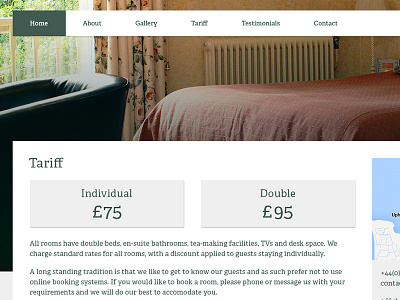 Uphill Manor - Tariff hotel interface manor photography responsive tariff typography ui uphill user website