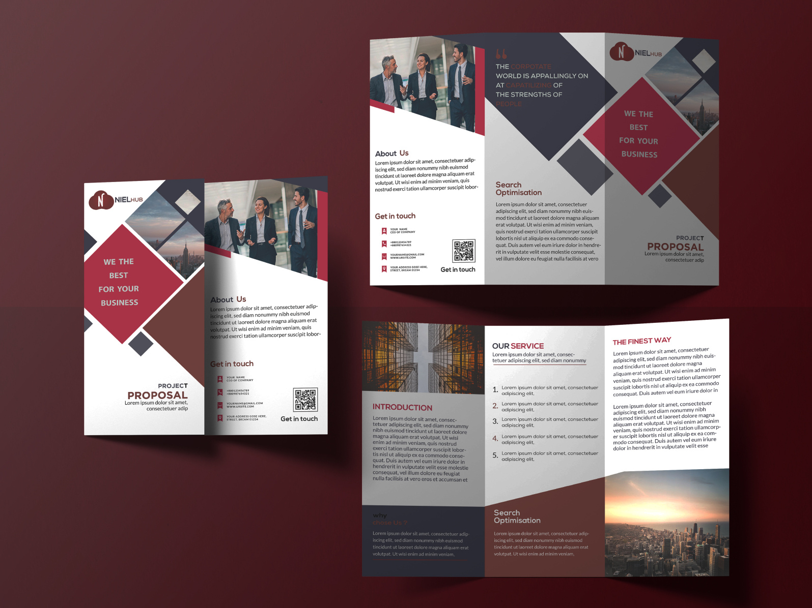 tri-fold brochure by Mahfuj Ahmed on Dribbble