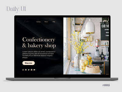 Daily UI 003 - Landing Page for a Confectionery and backery shop