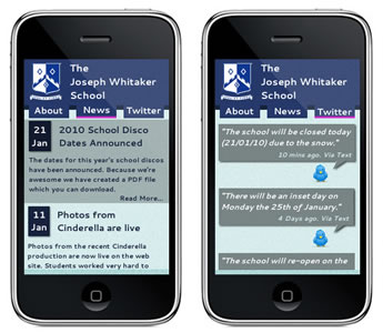 Mobile Site Mockup (Early) blog blue iphone mobile mobile site news twitter
