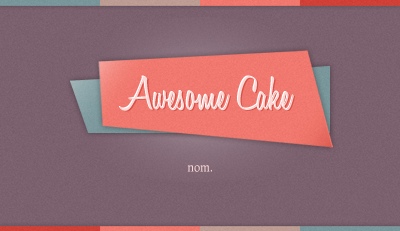 Awesome Cake Bcard blue cake experiment nom pink purple retro texture