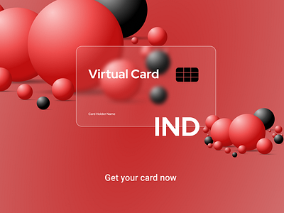 Virtual Card landing Page 3d abstract bank branding card credit debit figma illustrator landing page product design red transparent ui ux